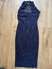 AMY CHILDS - LACE HALTER NECK DRESS - SIZE 8 - NAVY - EXCELLENT CONDITION