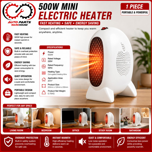 500w mini electric desk heater - 500w,