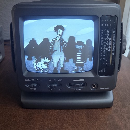 Portable 5in gray crt - portable, tv