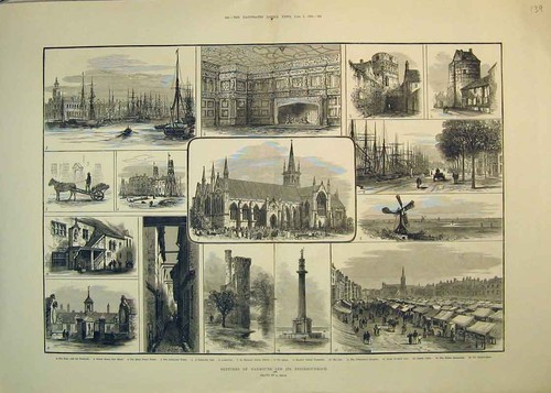 Old antique print yarmouth - old,