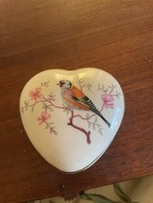 Vintage Royal Worcester ‘Palissy’ Heart Shaped Lidded Trinket/Pill Box