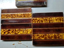 5 x Reclaimed Victorian fireplace border tiles 3" x 6" See pics for condition