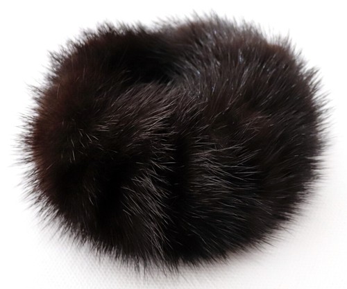Mink hair tie fur scrunchie - mink,