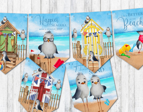 Beach hut bunting novelty - bunting,
