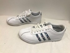 Adidas Courtset Trainers Size 4 Ortholite Float White Floral Stripes Ladies
