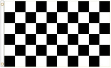 Black & White Check Polyester Flag - Choice of Sizes