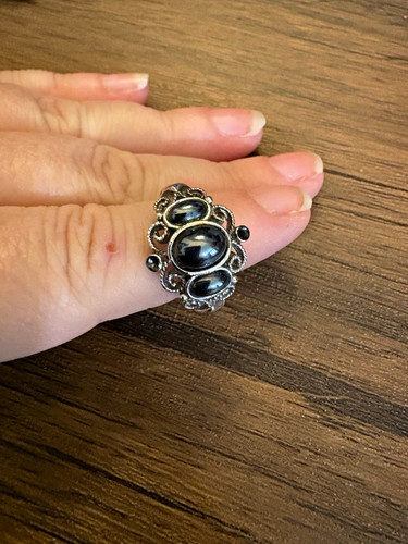Silver tone cocktail ring - cocktail,