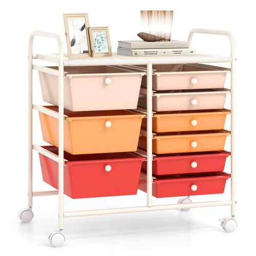 Drawer rolling storage cart - 9-drawer,