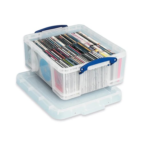 Clear plastic storage box with - clear,