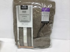Textured Weave Eyelet Lined Curtains 66"x54" (each Curtain) In Mink RRP £35 NEW