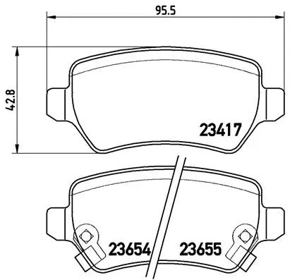 Rear brake pad set - set, disc