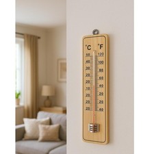 Large wall wooden thermometer - large,