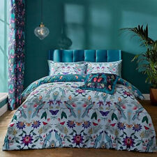 Mya Tropical Birds Bedding Duck Egg Blue Floral Duvet Cover Set or Cushion