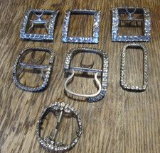 Antique silver buckles black