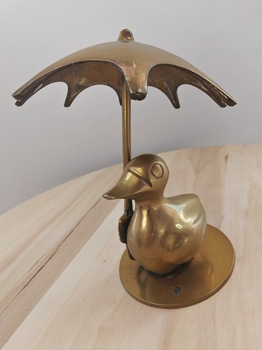Whimsical brass duck with - whimsical,