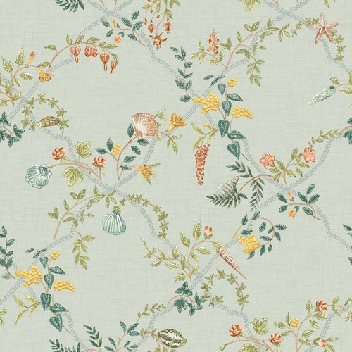 Shell trellis wallpaper woven - shell,