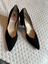 Hogl Black Kid Suede Court Shoes UK 7.5 BNWOB RRP £129