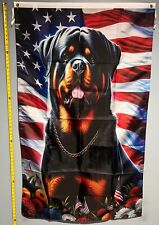 Black Rottweiler American Flag