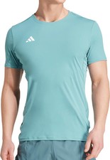 adidas Adizero Essentials Mens Running Top Green Short Sleeve Run T-Shirt