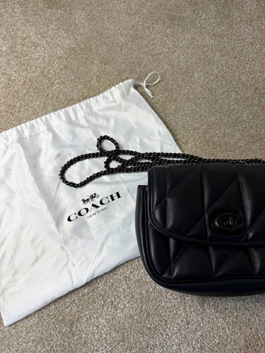 Coach black quilted leather - black,