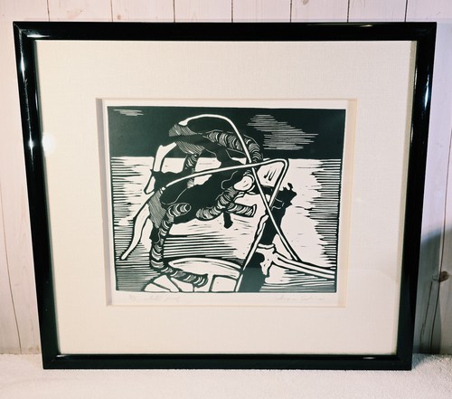 Irma cavat original linocut - cavat,