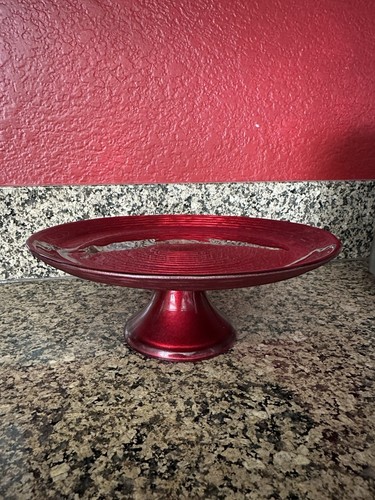 Turkish glass red cake stand - turkish,