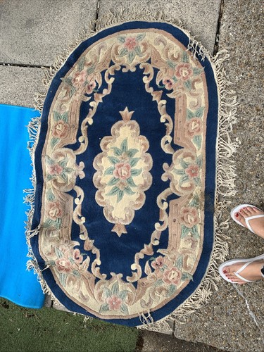 Oval chinese handmade rug 5ft - oval,