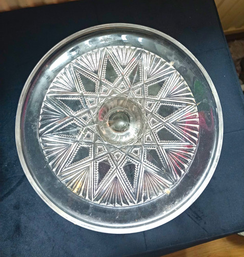 Clear pressed glass - clear, round