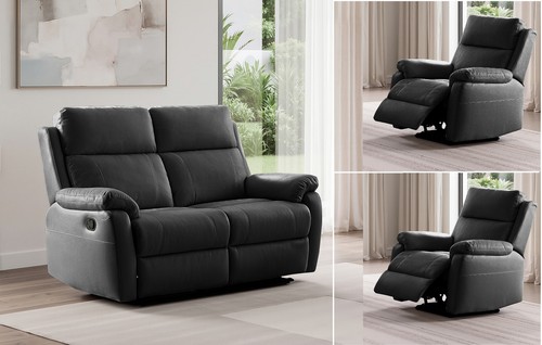 Black italian leather seater - italian, 2