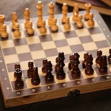 Large Chess Wooden Set Folding