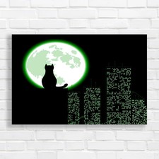 Big City Ang Cat Green Canvas