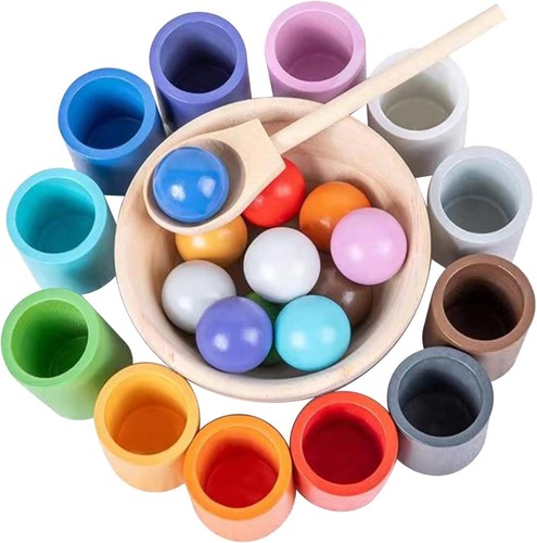 Woodenfun rainbow cup sort - rainbow,
