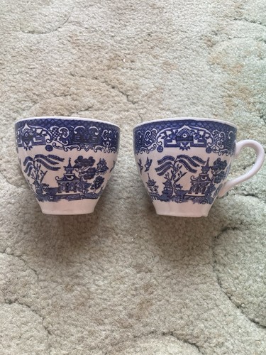 Two willow pattern cups eit - two, by