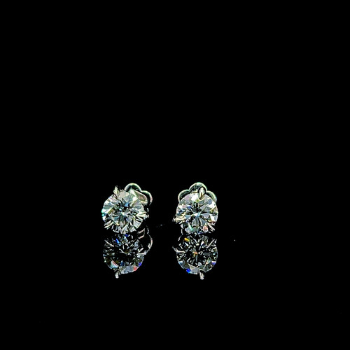 Gold earrings moissanite - earrings, round