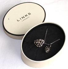 LINKS OF LONDON Silver 925 Long Necklace Pendant & Charm Flutter & Wow in Box