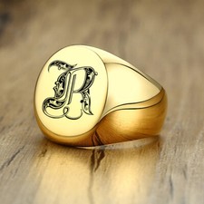 Mens Gold Signet Ring
