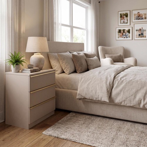 Lania beige drawer chest of - 3,