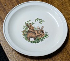 Carrigdhoun 23cm decorative rabbits plate. Co-Op County Cork pottery. Vintage 
