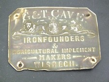 VINTAGE BRASS NAME PLATE G&T