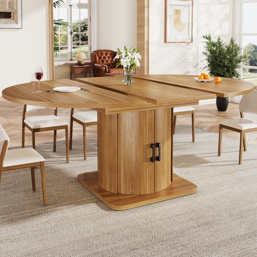 Round extendable dining - extendable, table