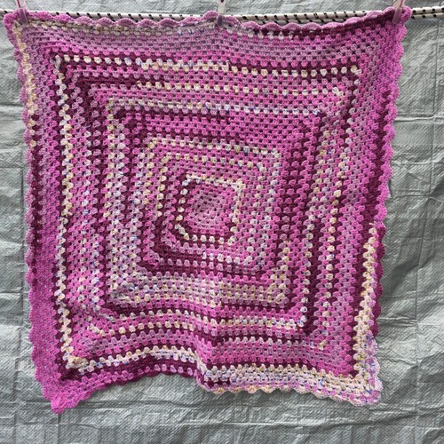 Handmade crochet blanket pink - crochet,