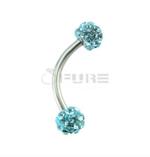 Double Ball Stainless Steel Eyebrow Nails Lip Piercing Curved Barbell Body Ring