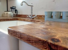 Bespoke rustic kitchen worktops soild pine wood 40mm thk