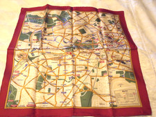 Tasaram pure silk small scarf/ neckerchief,  Berlin map design, BNIP