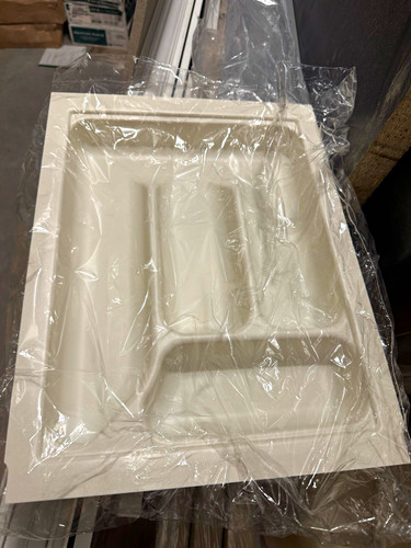 White plastic cutlery drawer - plastic,
