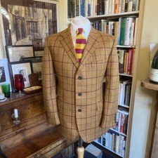 Cordings of Piccadilly Gold and Red Checked Heavy Tweed 2 Piece Suit 