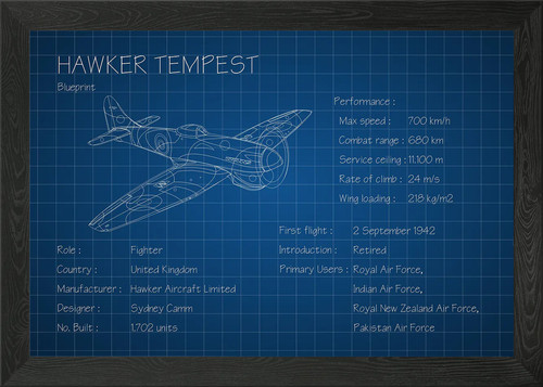 Hawker tempest framed wall - framed,