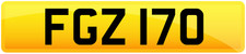 DATELESS REGISTRATION PRIVATE PLATE CHERISHED SHORT CAR NUMBER FGZ 170