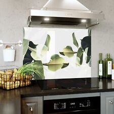 Glass Splashback Kitchen Cooker Panel Tile ANY SIZE Green Plants Abstract 0546