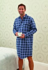 Men's Champion Nightshirt Canterbury Cotton Checked Cosy Sleepwear Night Shirt